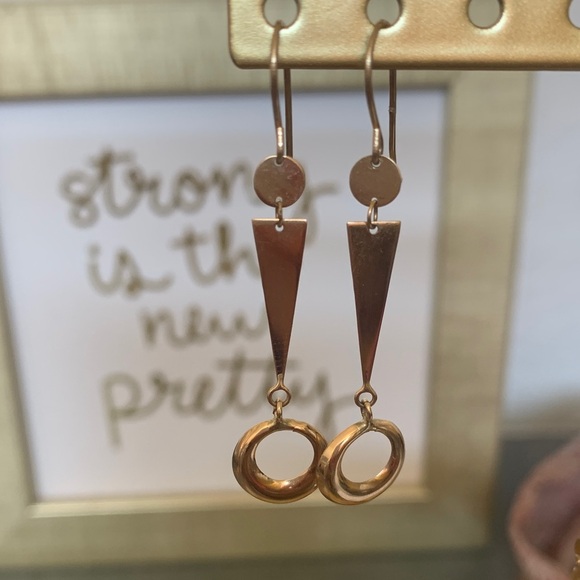 14K solid Gold Dangle Earrings